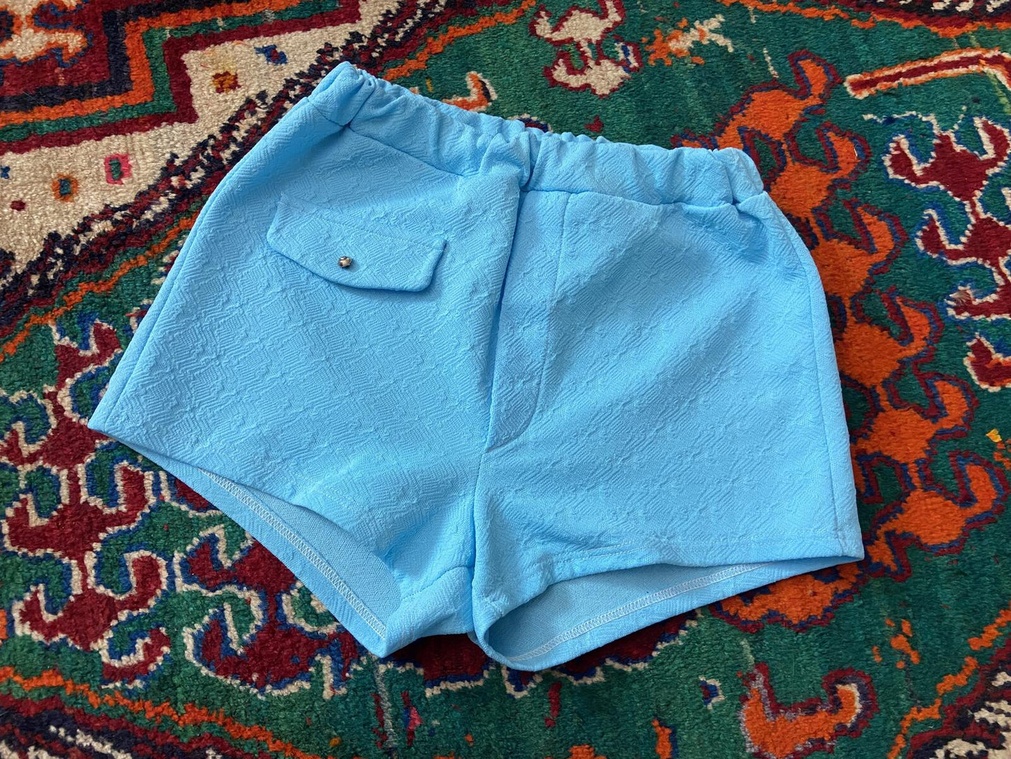Vintage 1970s Pale Blue Swim Shorts