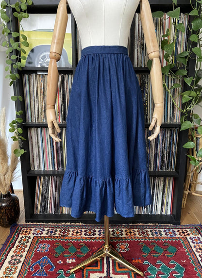 Vintage Dark Denim Prairie Skirt