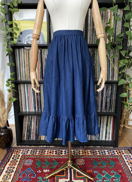 Vintage Dark Denim Prairie Skirt