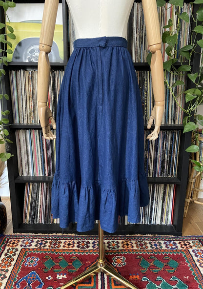 Vintage Dark Denim Prairie Skirt