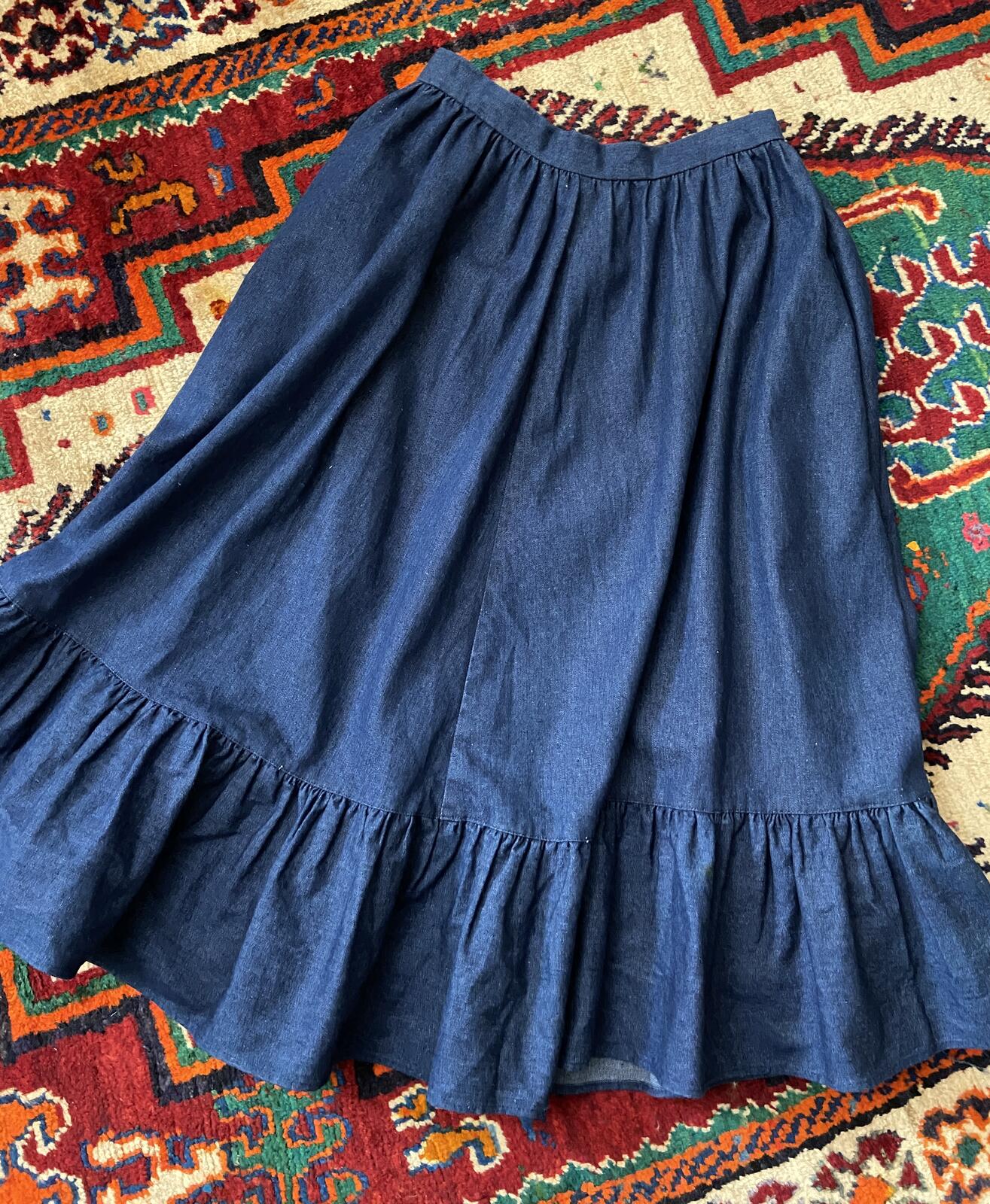Vintage Dark Denim Prairie Skirt