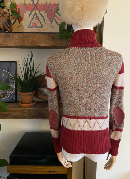 Vintage 1970s Fair Isle Turtleneck Jumper