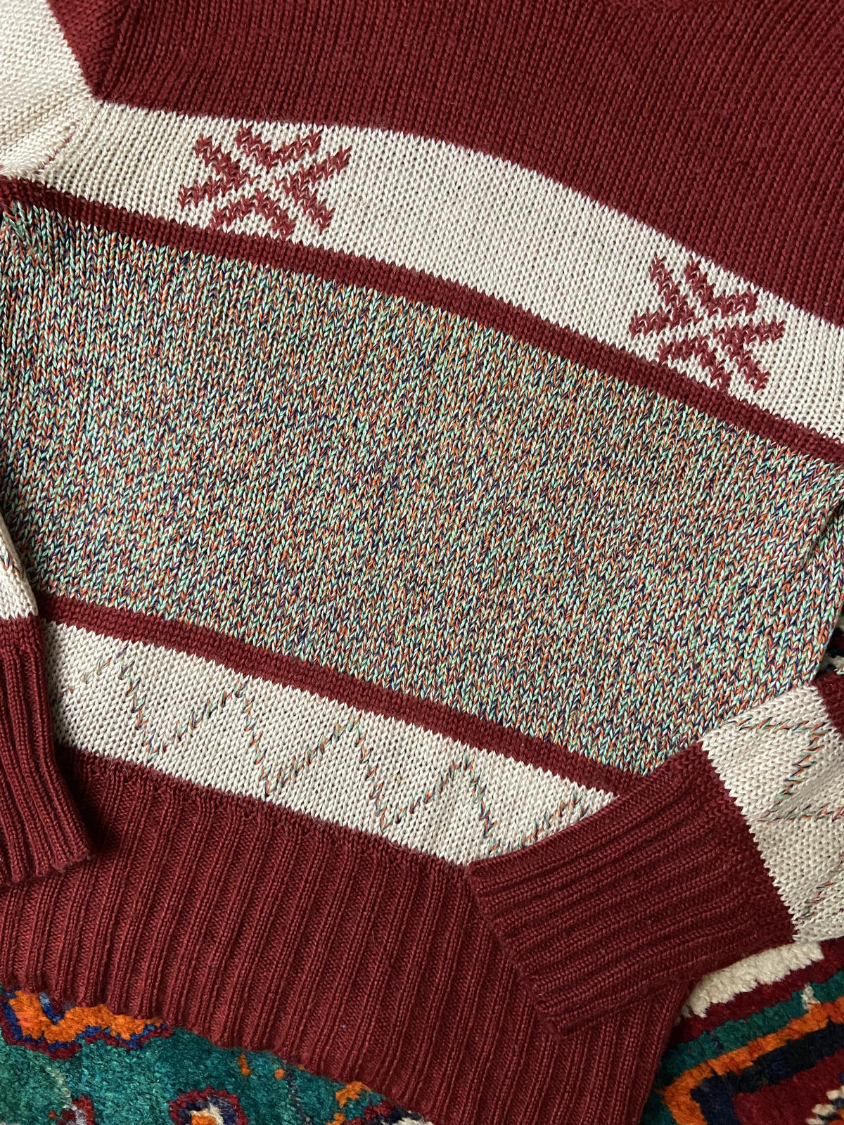 Vintage 1970s Fair Isle Turtleneck Jumper