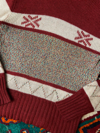 Vintage 1970s Fair Isle Turtleneck Jumper