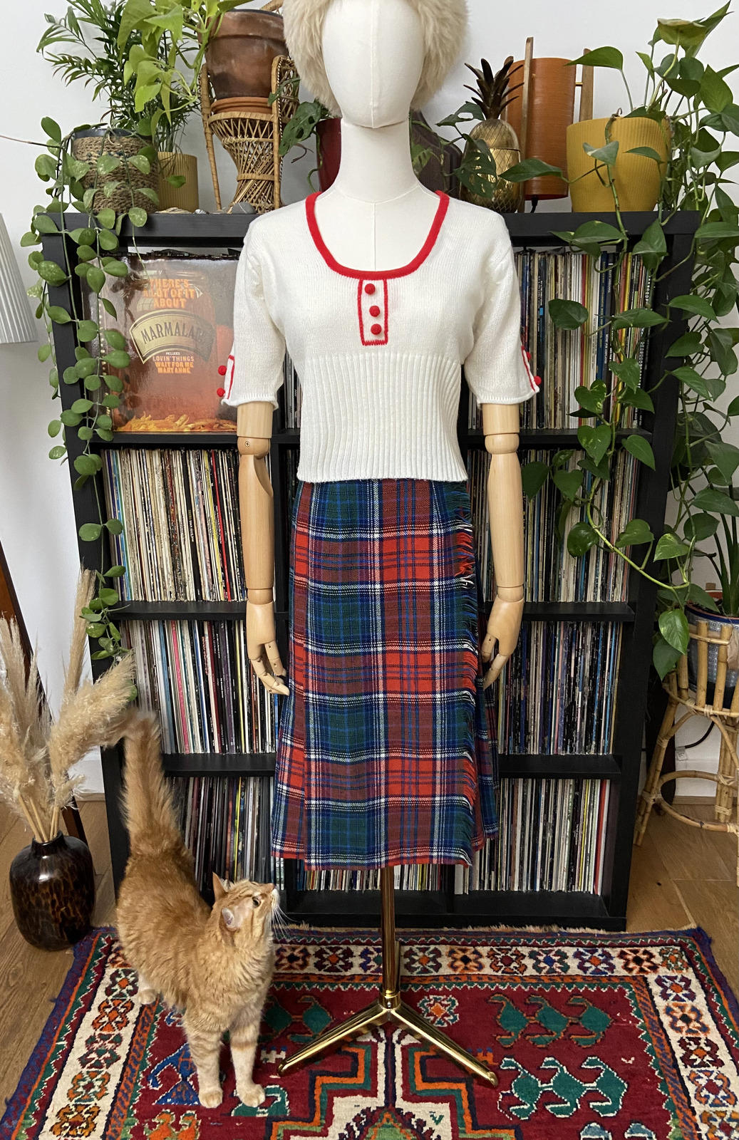 Vintage 1970s Galeries Lafayette Kilt Skirt