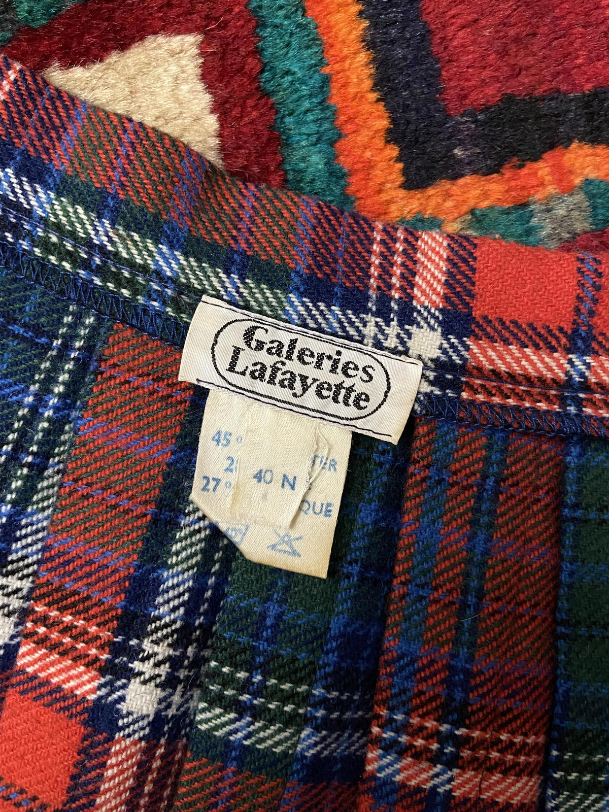 Vintage 1970s Galeries Lafayette Kilt Skirt