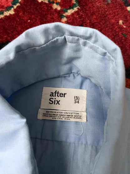 Vintage 1970s Blue After Six Ruffle Shirt