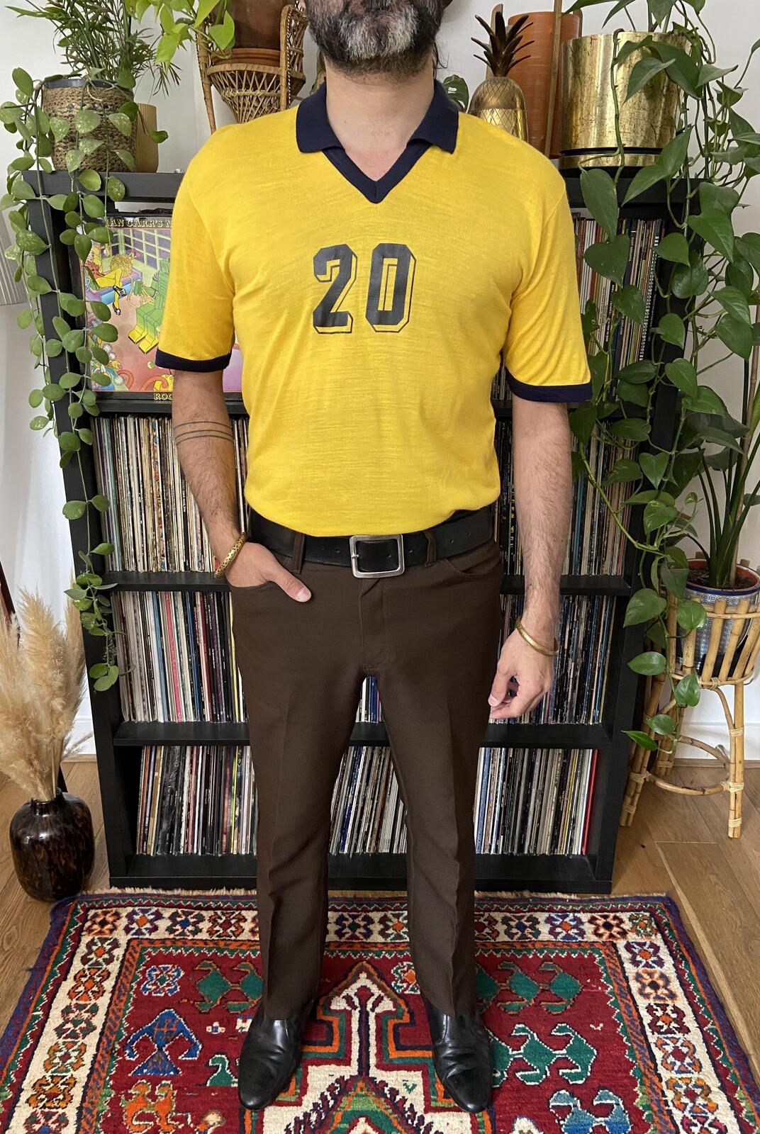 Vintage 1970s Yellow Football Shirt