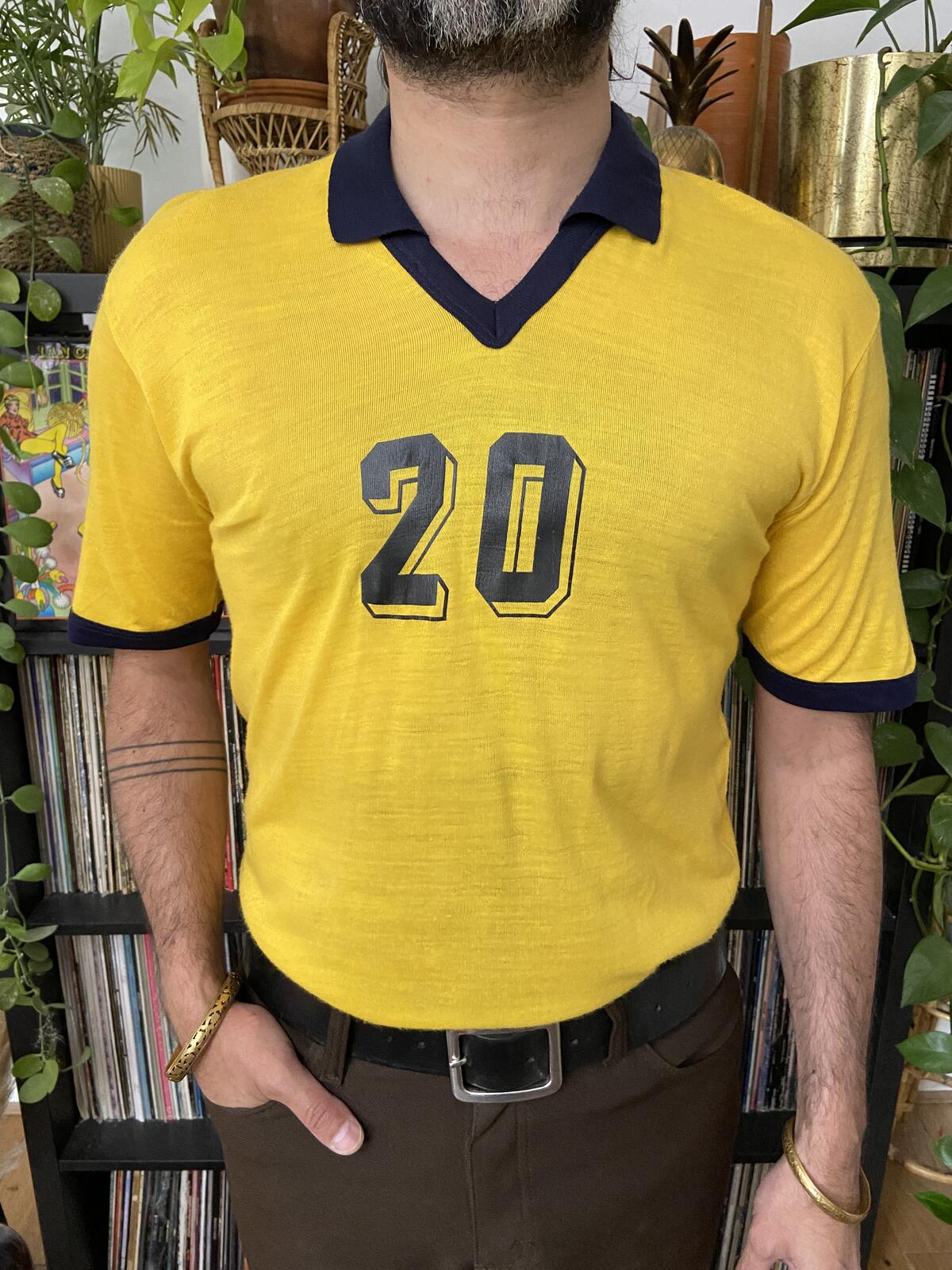 Vintage 1970s Yellow Football Shirt
