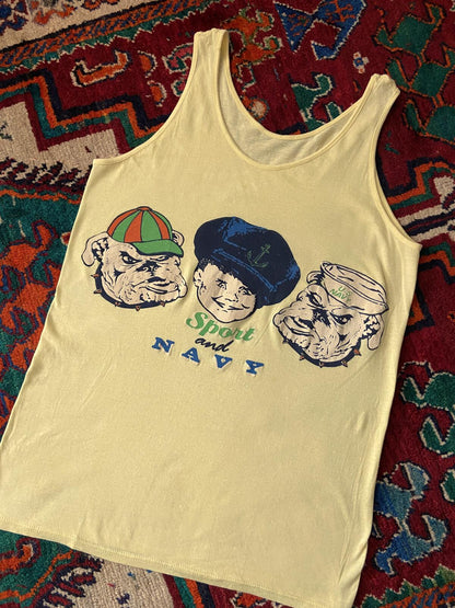 Vintage 1970s Yellow Sport & Navy Vest
