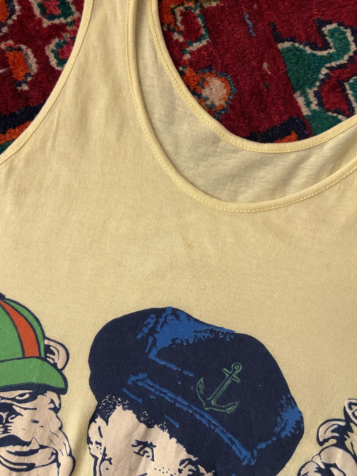 Vintage 1970s Yellow Sport & Navy Vest
