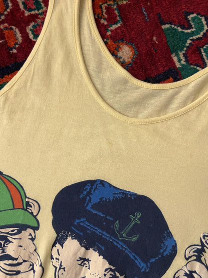 Vintage 1970s Yellow Sport & Navy Vest