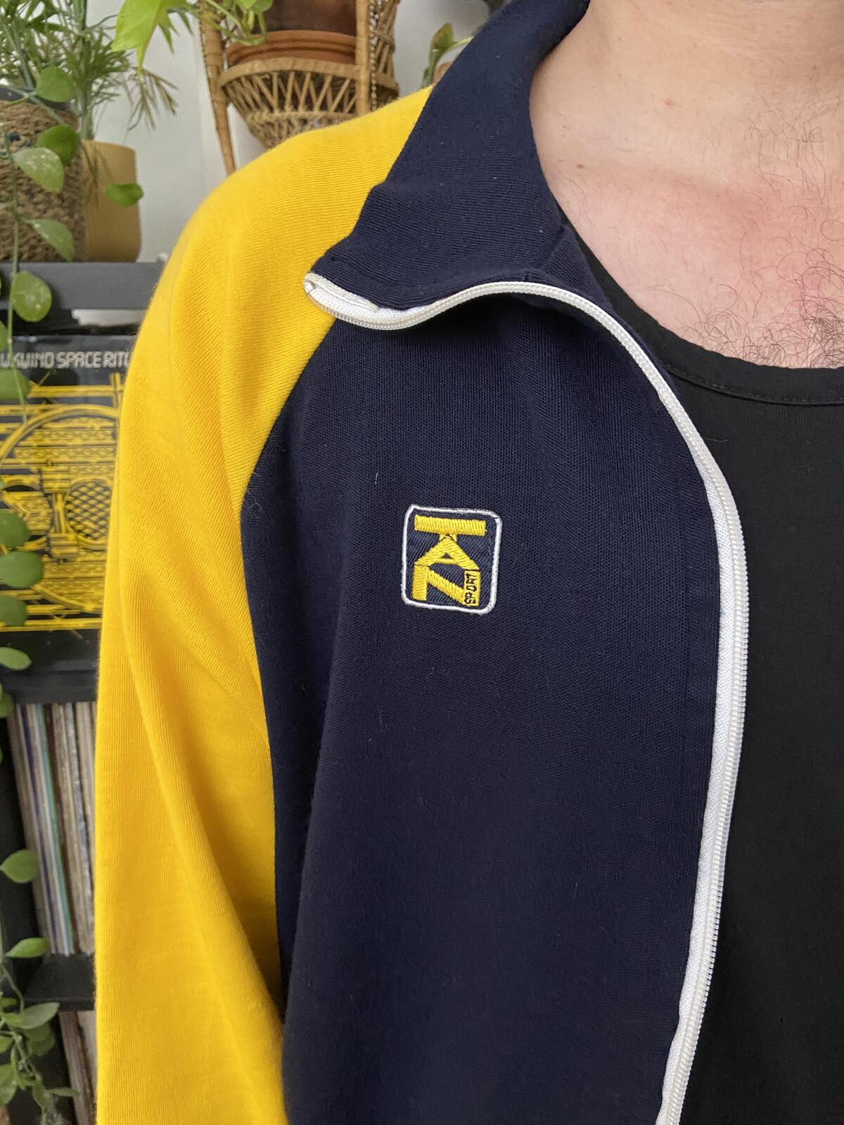 Vintage 1970s Yellow & Navy Italian Track Top