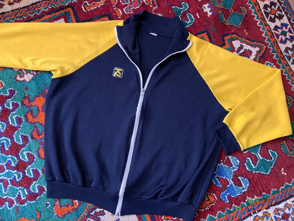 Vintage 1970s Yellow & Navy Italian Track Top