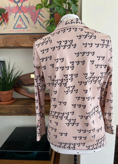 Vintage 1970s Japanese Beige Jersey Shirt