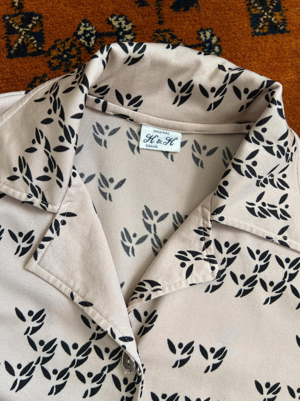Vintage 1970s Japanese Beige Jersey Shirt