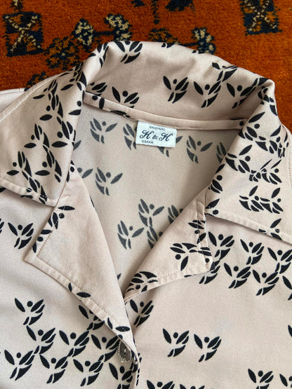 Vintage 1970s Japanese Beige Jersey Shirt