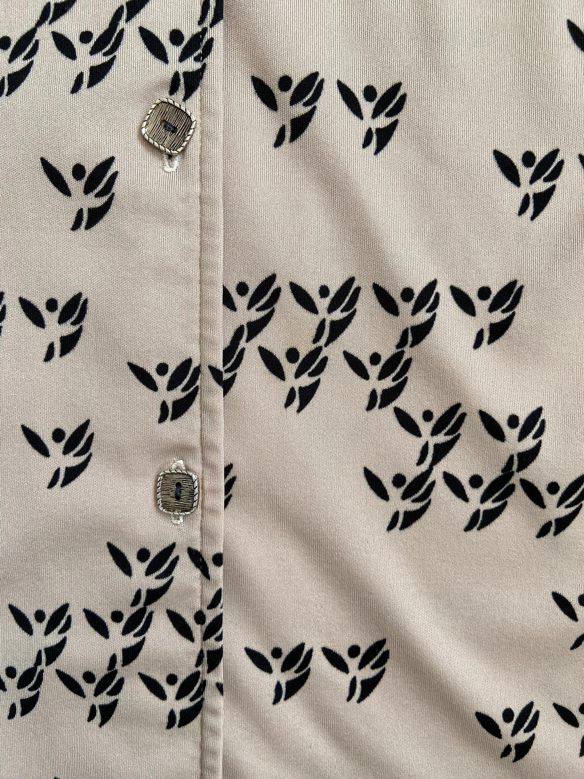 Vintage 1970s Japanese Beige Jersey Shirt