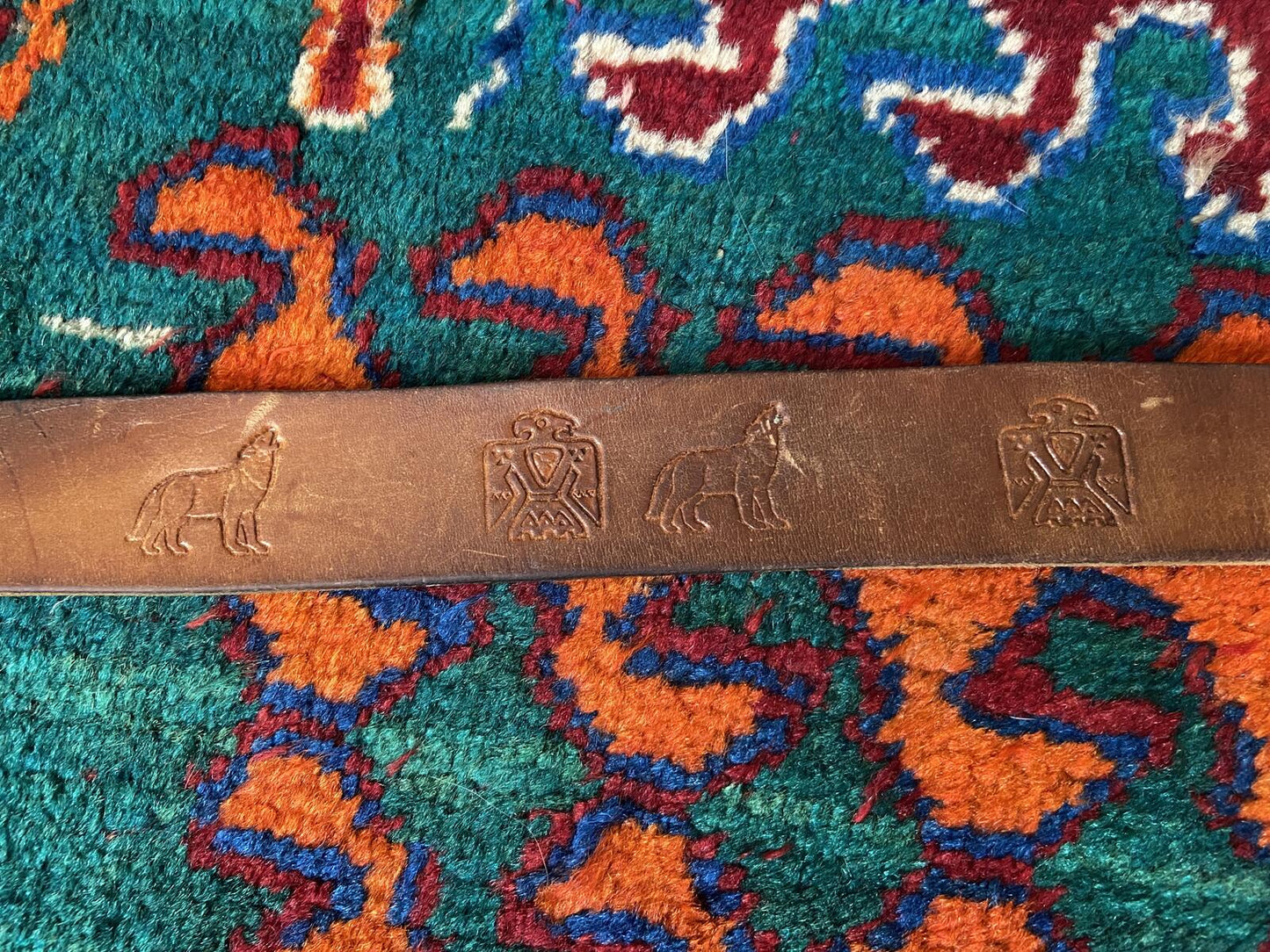 Vintage Embossed Plaque Buckle Belt