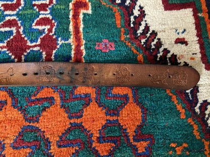 Vintage Embossed Plaque Buckle Belt