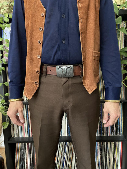 Vintage Chunky Bull's Skull Belt