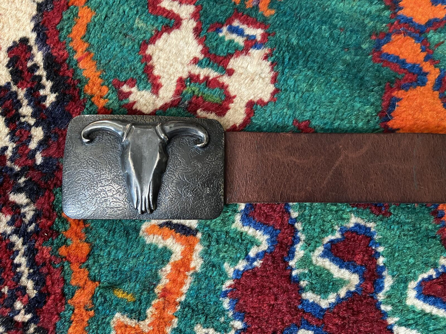 Vintage Chunky Bull's Skull Belt