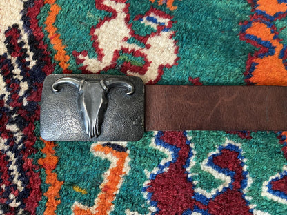 Vintage Chunky Bull's Skull Belt