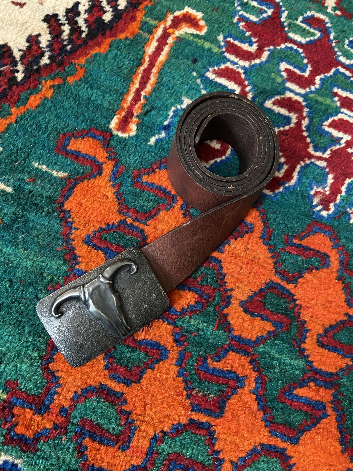 Vintage Chunky Bull's Skull Belt