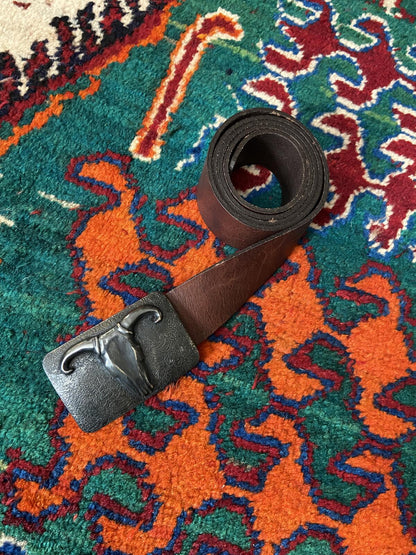 Vintage Chunky Bull's Skull Belt