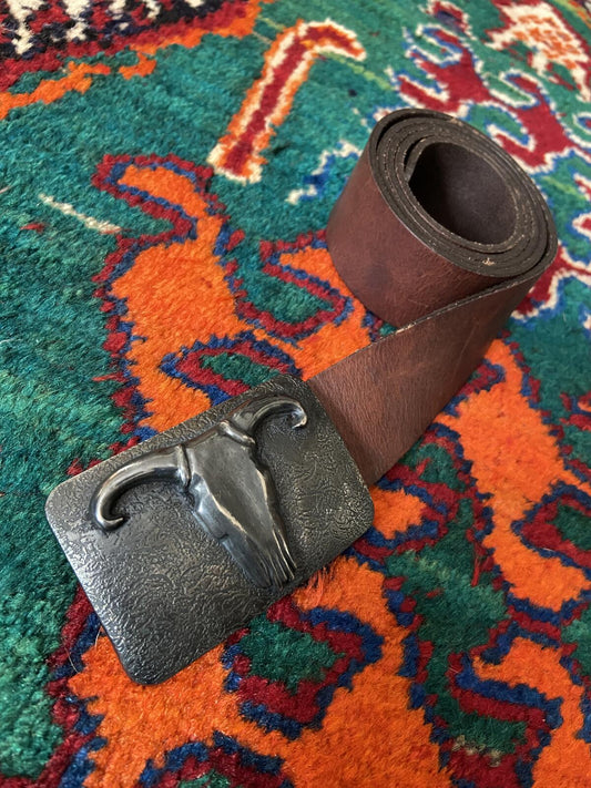 Vintage Chunky Bull's Skull Belt