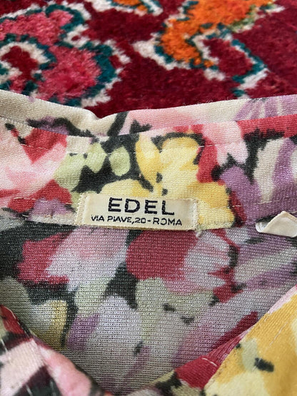 Vintage 1970s Pink Floral Print Shirt