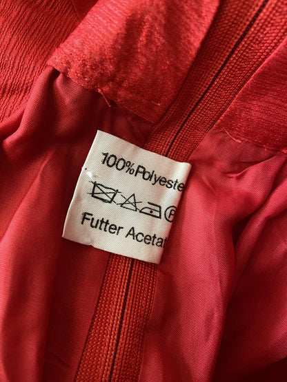 Vintage 1970s Red Square Neck Maxi Dress