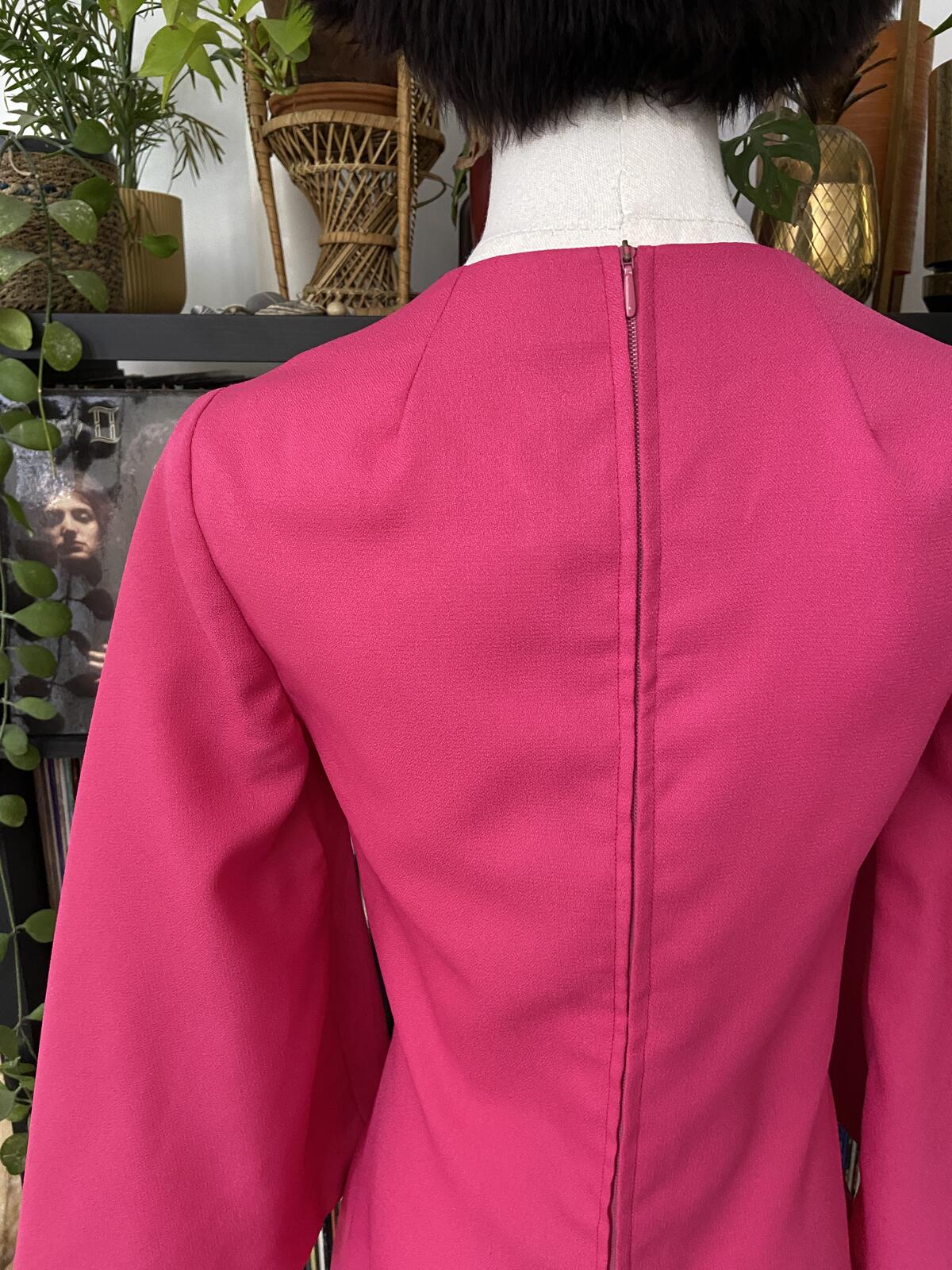 Vintage 1970s Pink Bell Sleeve Maxi Dress