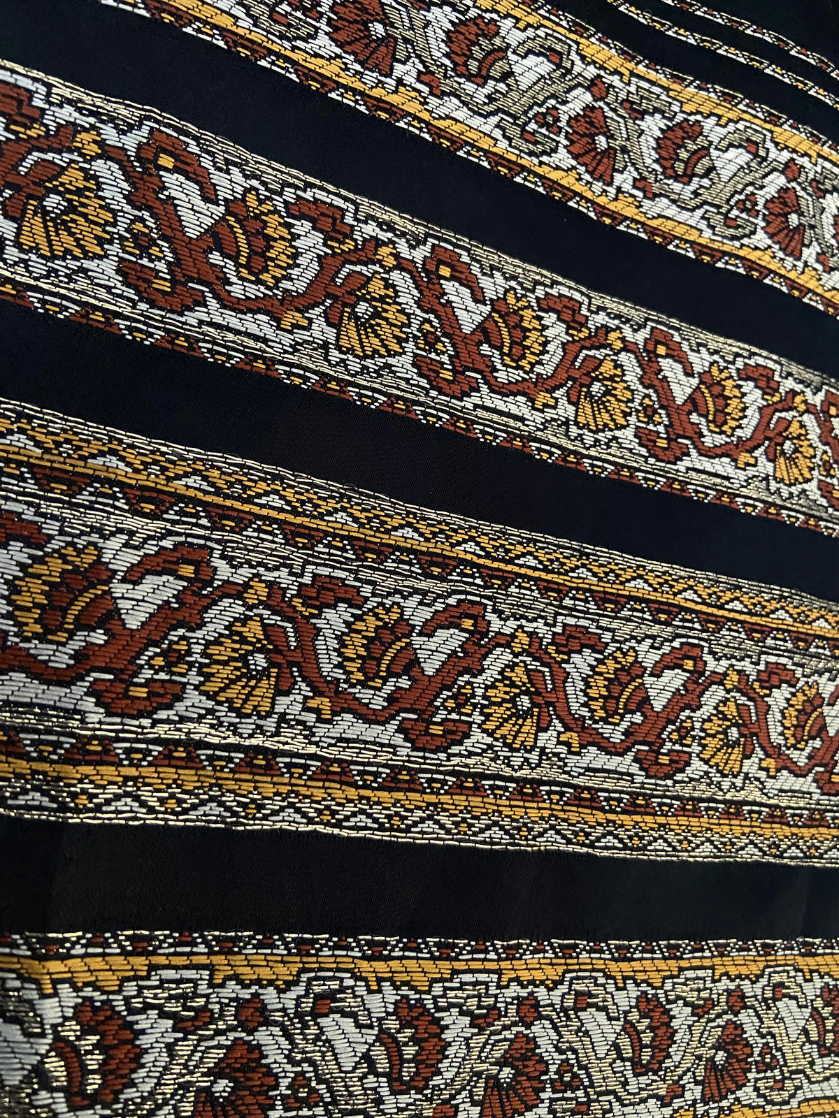 Vintage 1970s Black Folk Maxi Dress