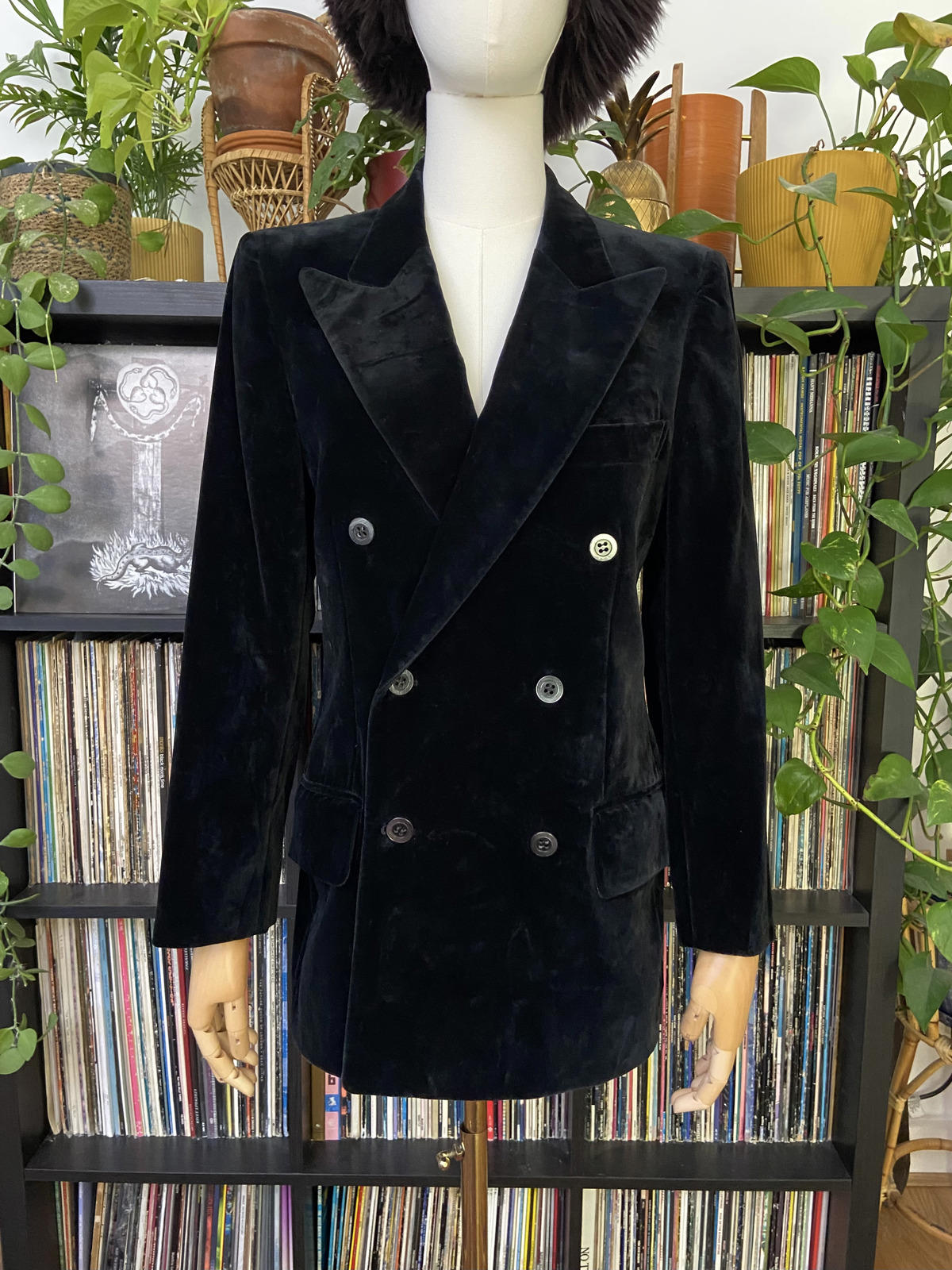 Vintage 1960s Black Yves Saint Laurent Velvet Blazer