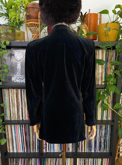 Vintage 1960s Black Yves Saint Laurent Velvet Blazer