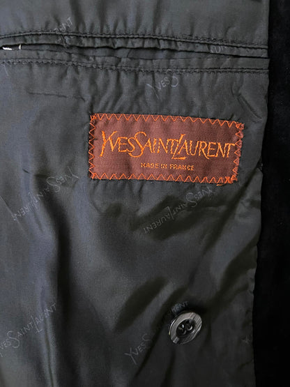 Vintage 1960s Black Yves Saint Laurent Velvet Blazer