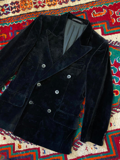 Vintage 1960s Black Yves Saint Laurent Velvet Blazer