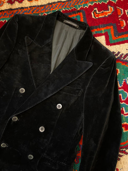 Vintage 1960s Black Yves Saint Laurent Velvet Blazer