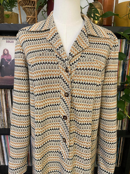 Vintage 1970s Beige Knit Dress