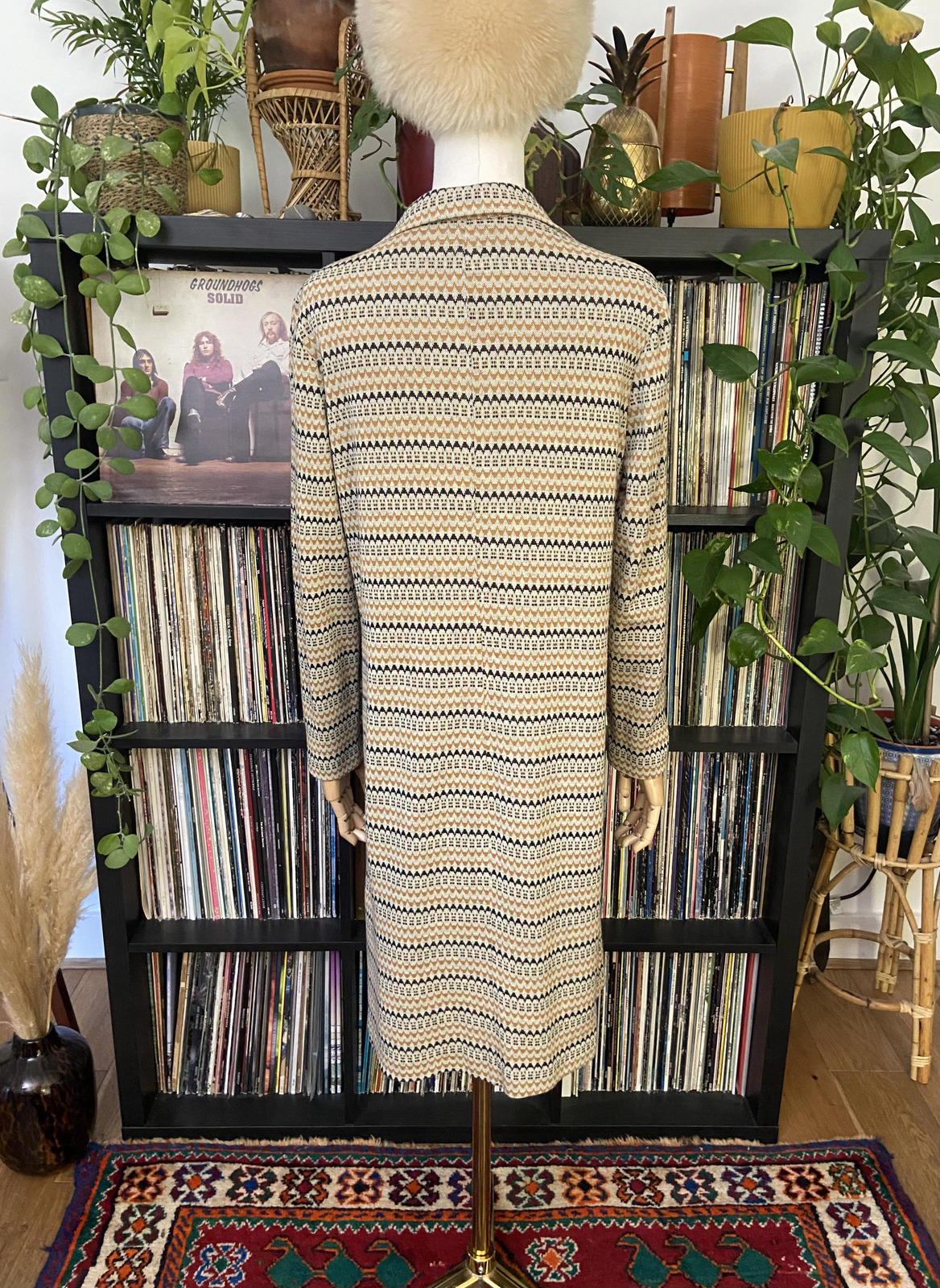 Vintage 1970s Beige Knit Dress