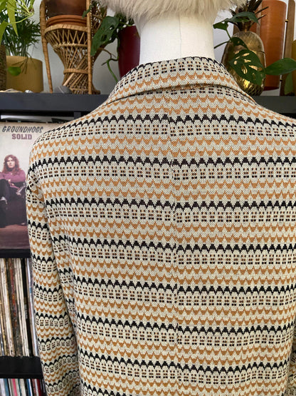 Vintage 1970s Beige Knit Dress