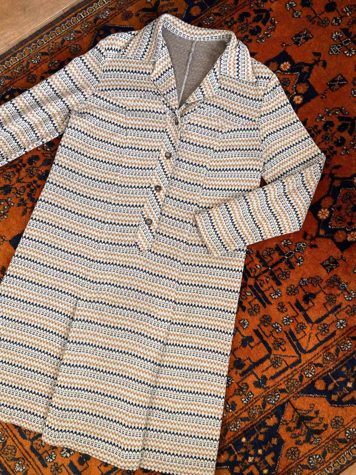 Vintage 1970s Beige Knit Dress