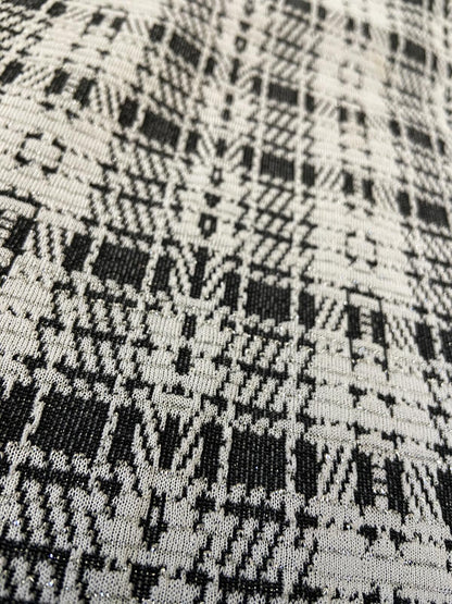 Vintage 1970s Black & White Checked Maxi Skirt