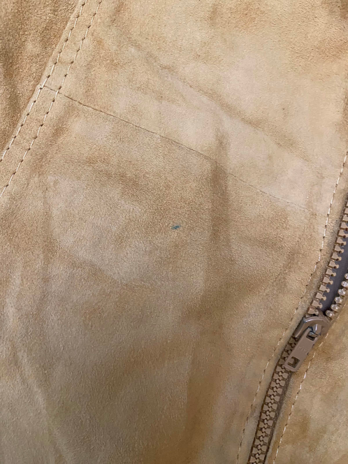 Vintage 1970s Beige Suede Bomber Jacket