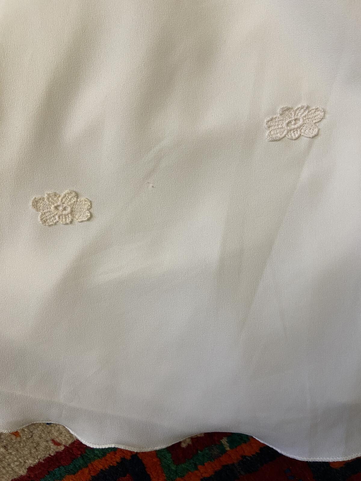 Vintage 1970s White High Neck Prairie Dress