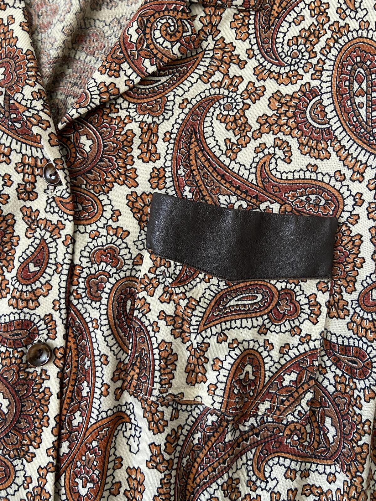 Vintage 1980s Brown Paisley Dress