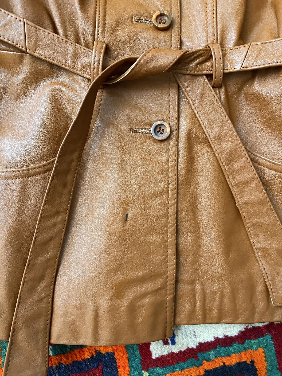 Vintage 1970s Tan Leather Penny Lane Jacket