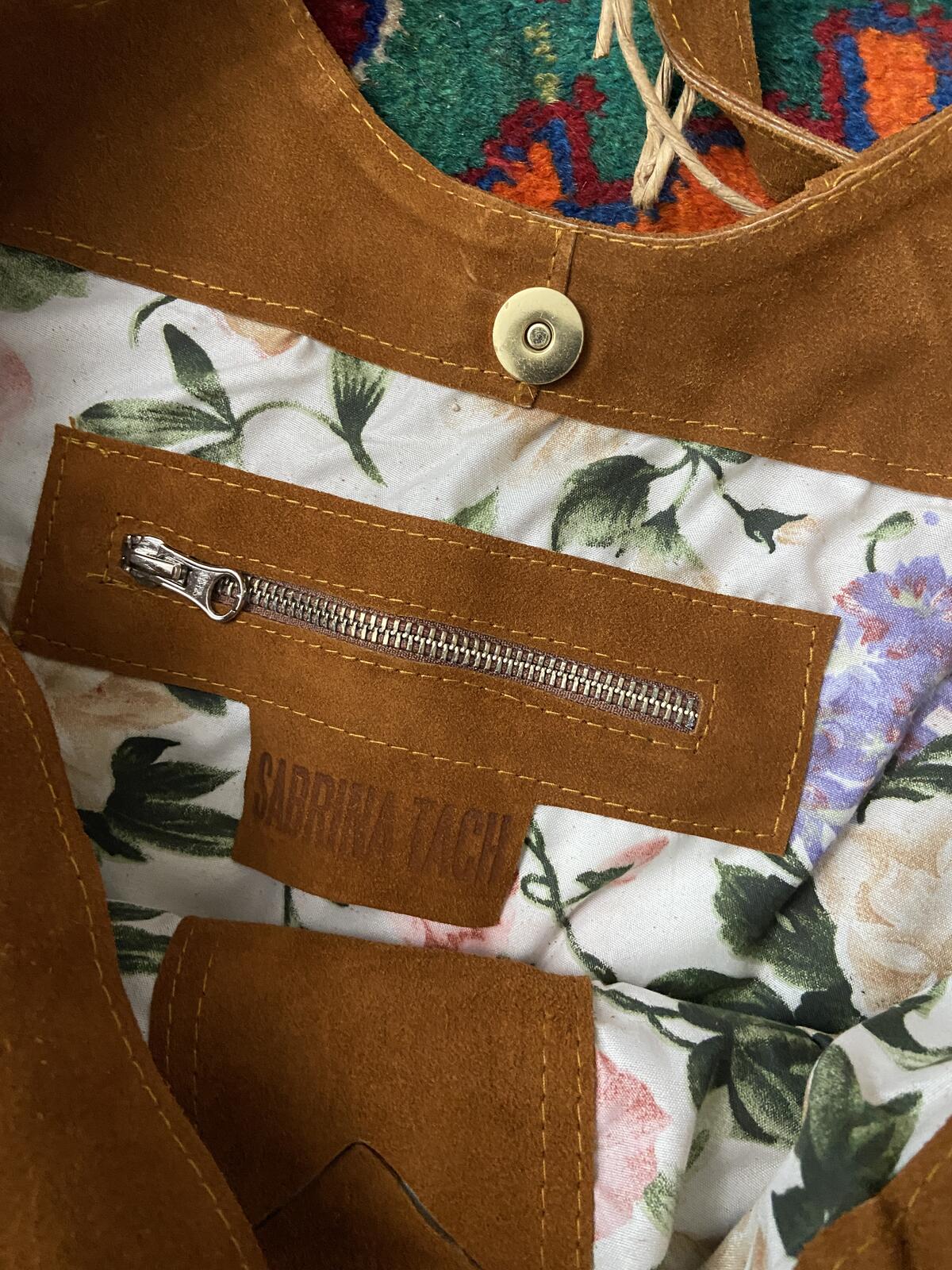Tan Fringe Sabrina Tach Suede Handbag