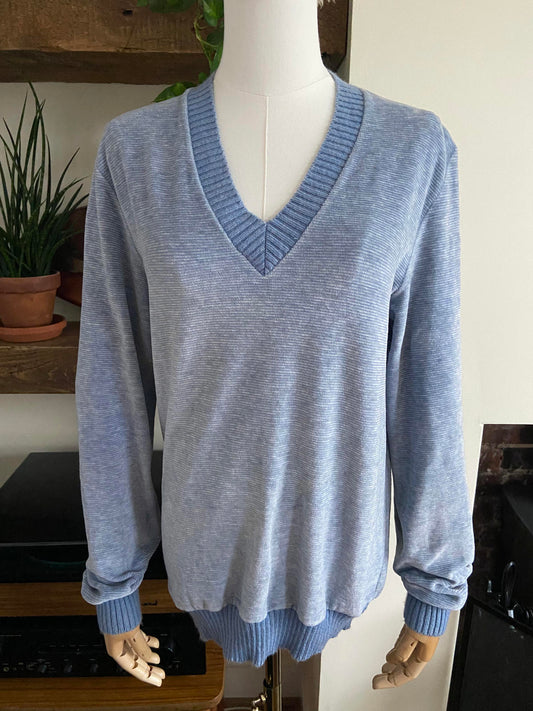 Vintage 1980s Dusty Blue St Michael Velour Sweater